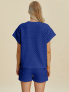 Double Take Textured T-Shirt and Shorts Set Outfits