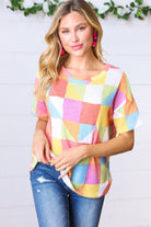 Haptics Multicolor Geometric Textured Knit Top Final Sale