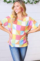 Haptics Multicolor Geometric Textured Knit Top Final Sale