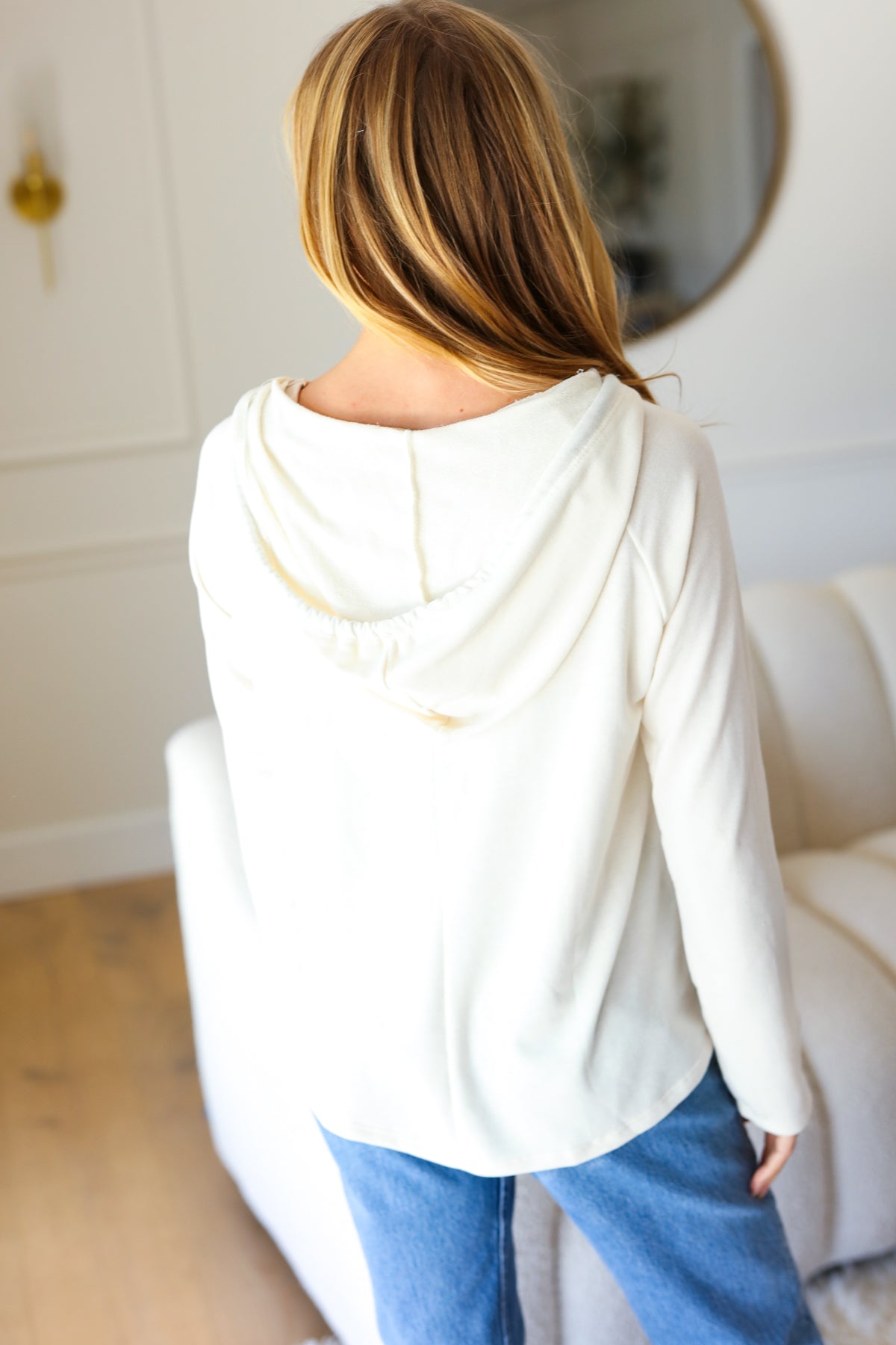 Haptics Feeling It Kelly Green Clover Cut Out Terry Hoodie Final Sale 2024 Blow-Out Sale