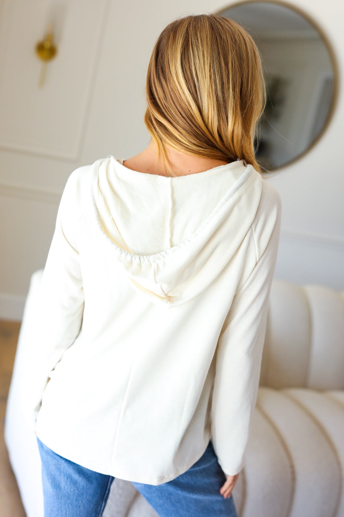 Haptics Feeling It Kelly Green Clover Cut Out Terry Hoodie Final Sale 2024 Blow-Out Sale