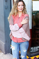 Haptics Boldy You Camel Dolman Sleeve Color block Knit Bomber Jacket