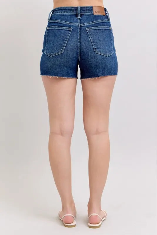 Judy Blue High Waist Criss-Cross Waistband Denim Shorts