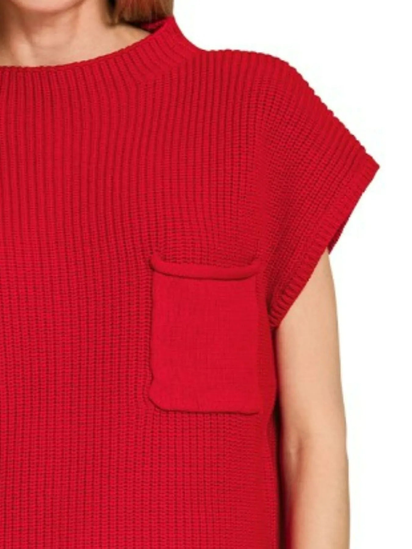 Zenana Ruby Mock Neck Short Sleeve Sweater