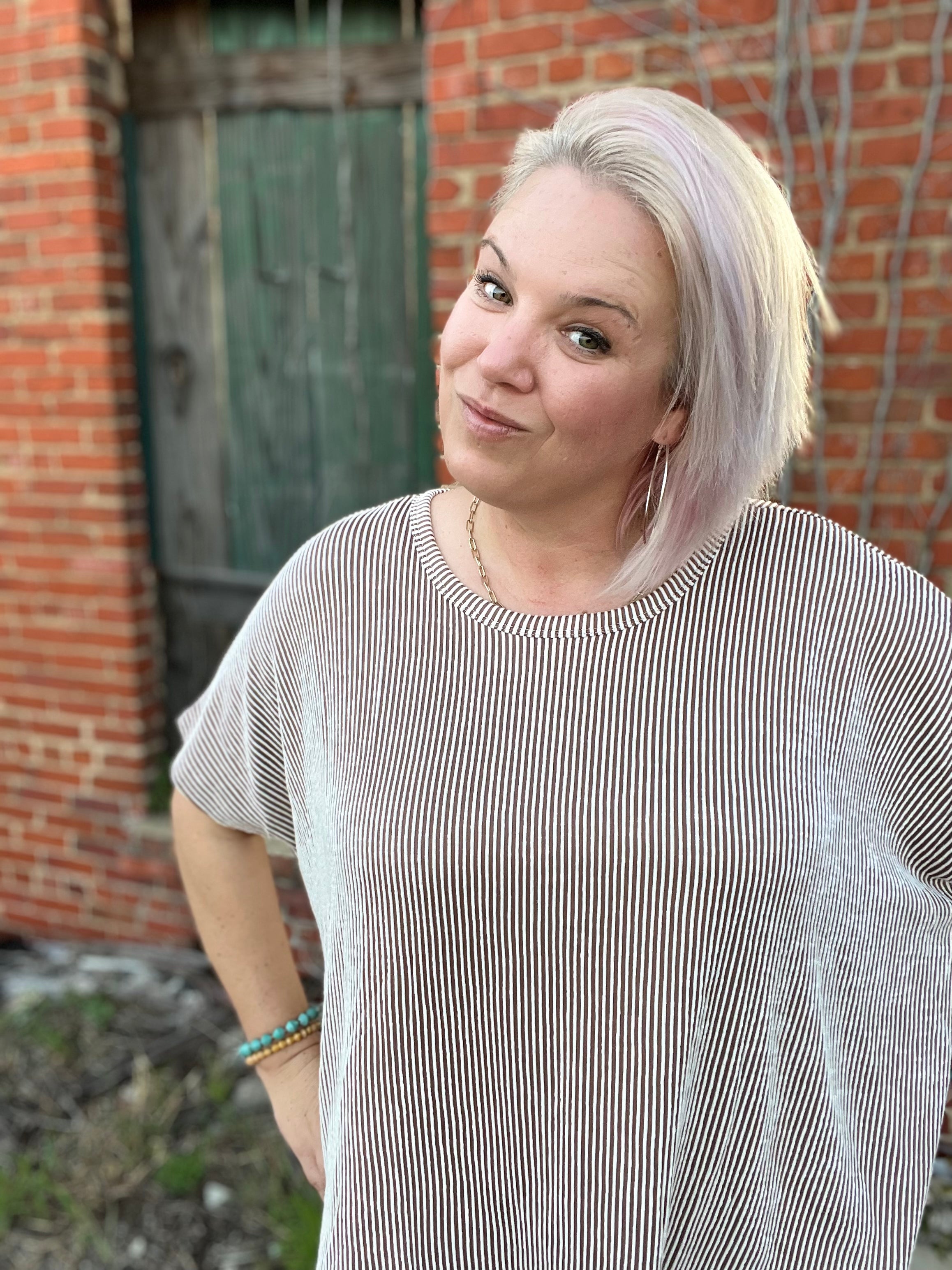 Zenana Ribbed Oversized Top