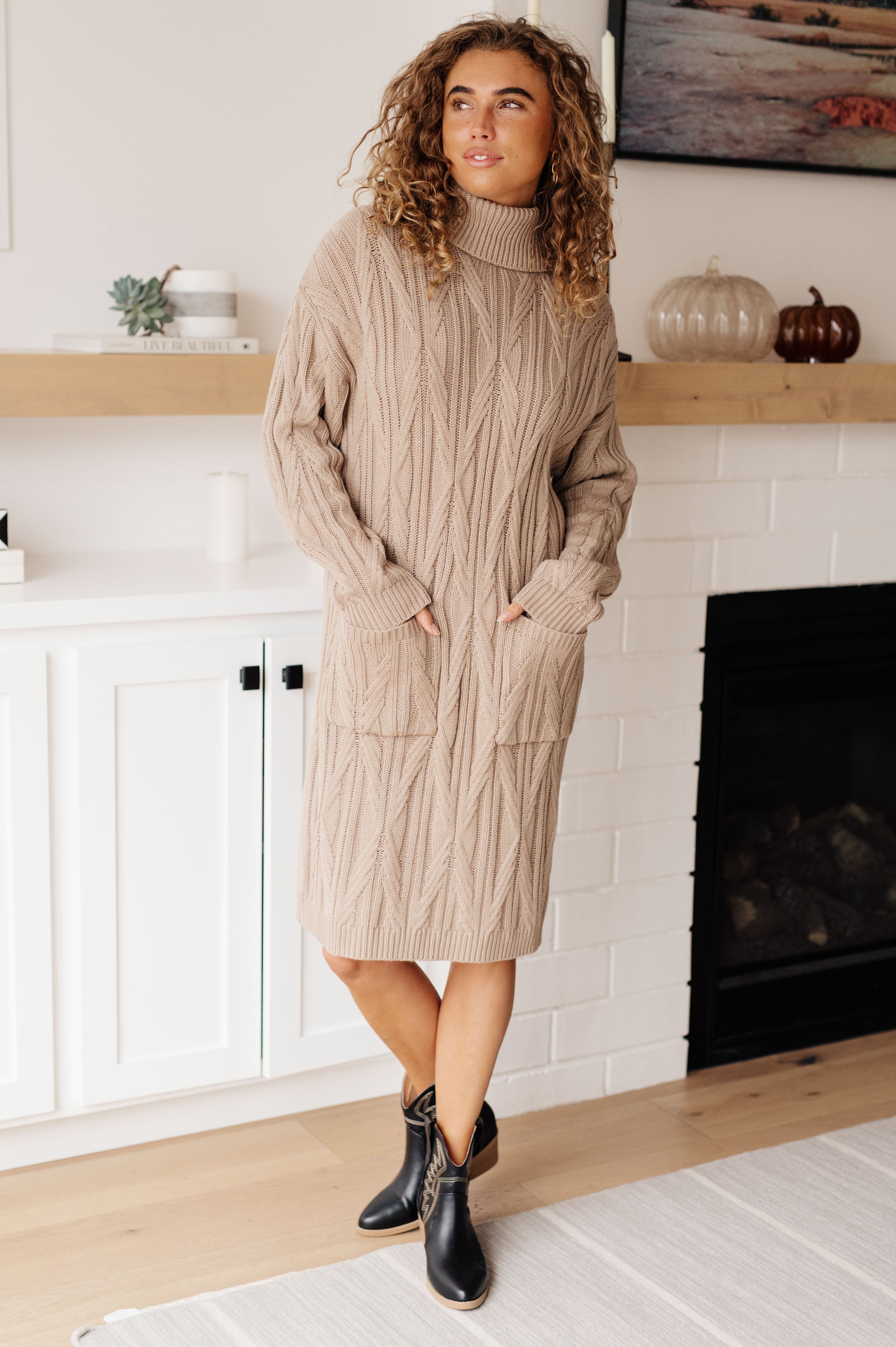 Polagram Bundled Beauty Turtleneck Sweater Dress Dresses