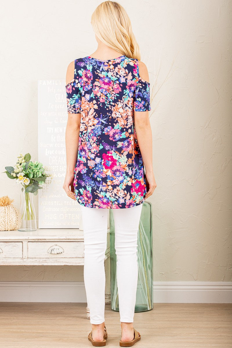 Heimish Cold Shoulder Floral Top