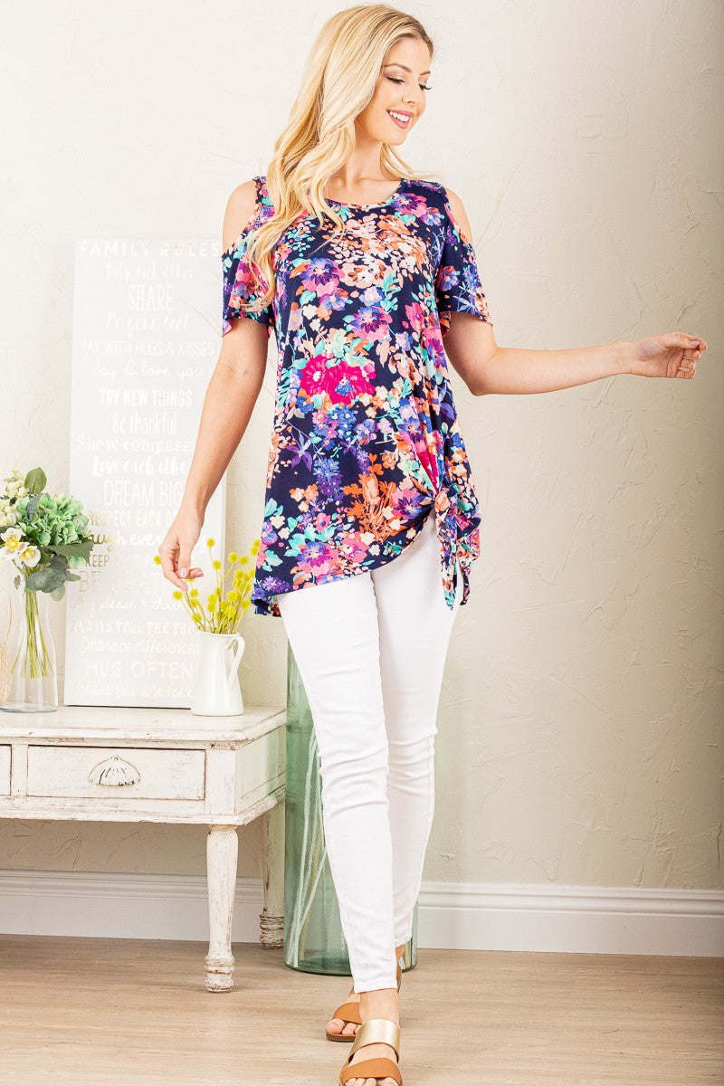 Heimish Cold Shoulder Floral Top