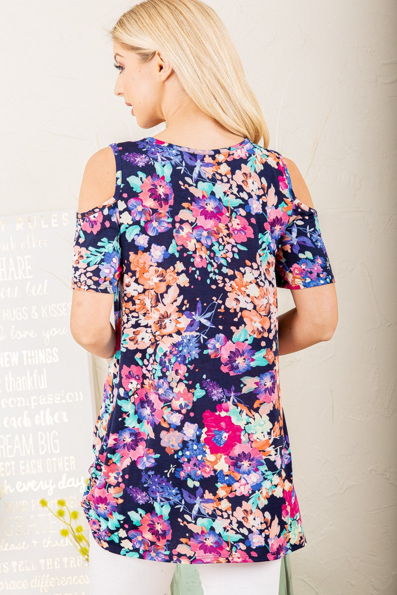 Heimish Cold Shoulder Floral Top
