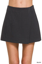 Zenana Black Wrap Front Skort