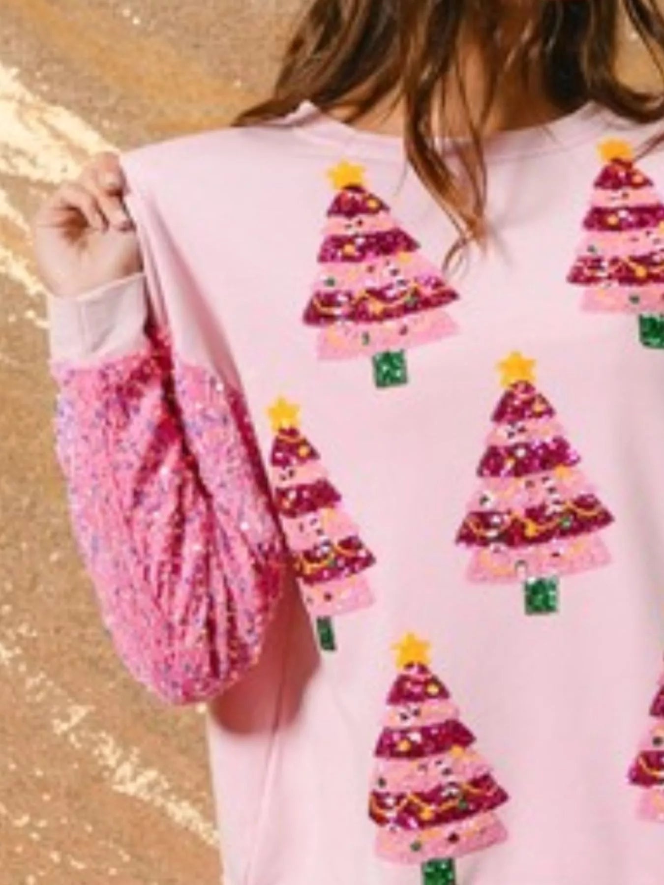 Preorder: Christmas Theme Sequin Long Sleeve Sweatshirt