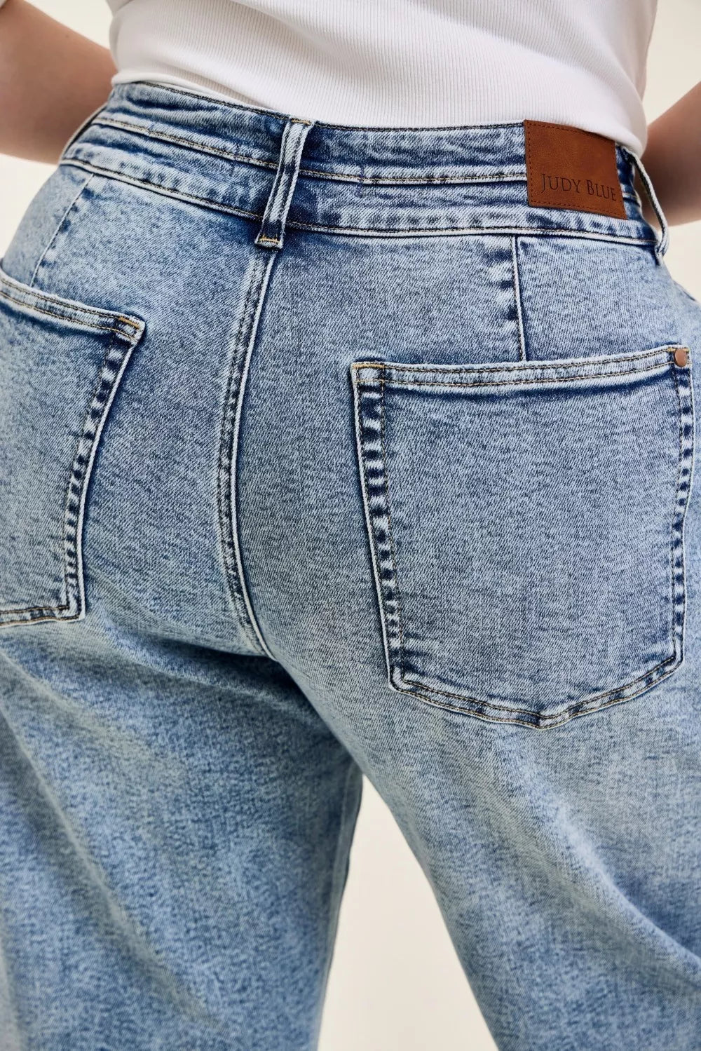 Judy Blue High Waist Marlow Arc Leg Jeans with Double Waistband