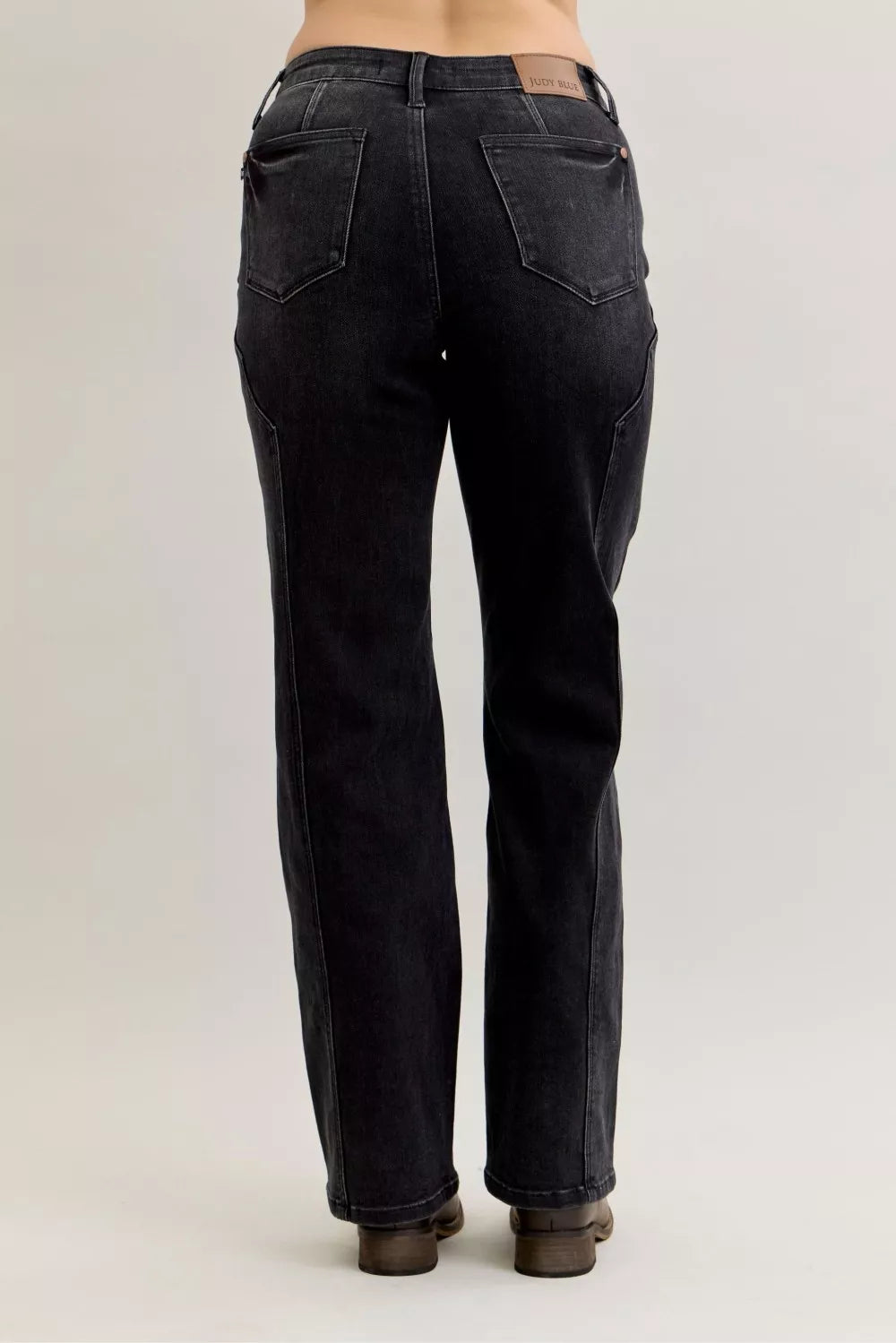 Judy Blue Mid Rise Straight Western Seam Detail Jeans