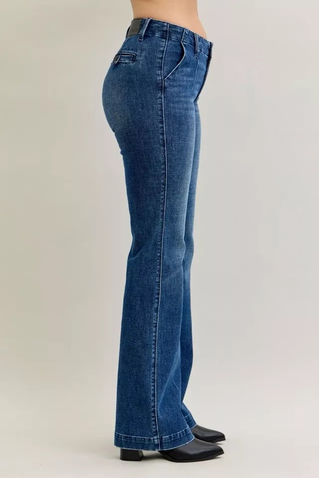 Judy Blue Dark Wash Mid Rise Bootcut Jeans with Welt Pockets