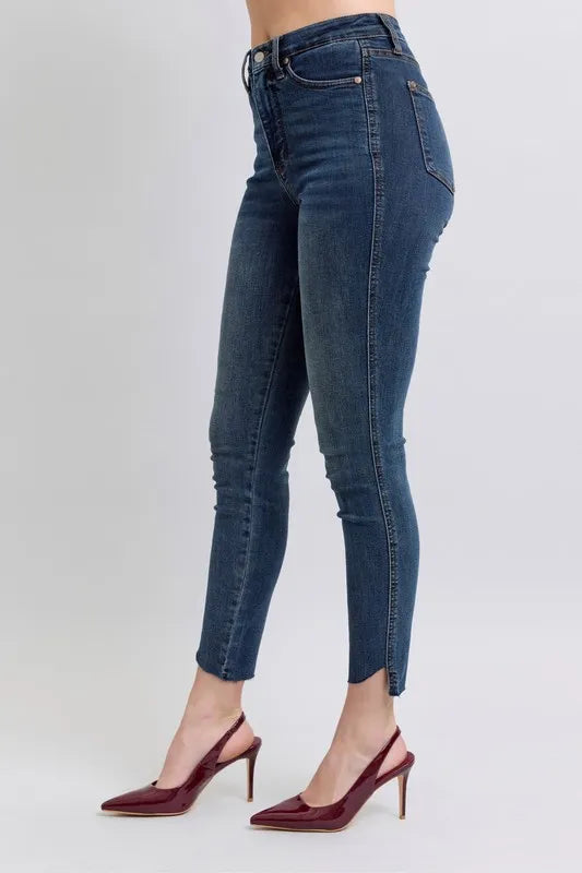 Judy Blue High Waist Tummy Control Step Hem Skinny Jeans