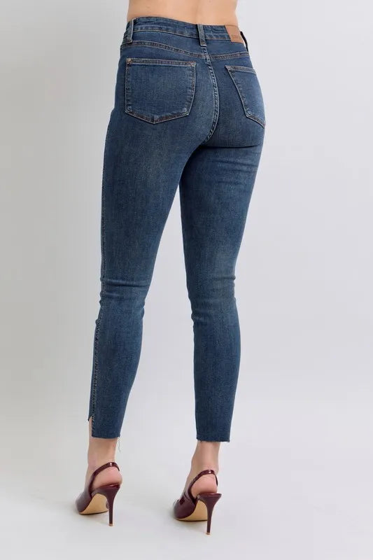 Judy Blue High Waist Tummy Control Step Hem Skinny Jeans