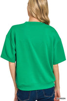 Zenana Kelly Green Scuba Short Sleeve T-Shirt and Shorts Set