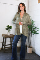 Be Stage Leopard Print Around Peplum Open Cardigan