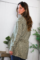 Be Stage Leopard Print Around Peplum Open Cardigan