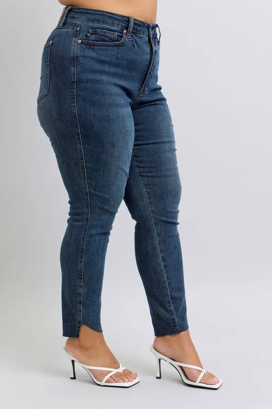 Judy Blue High Waist Tummy Control Step Hem Skinny Jeans