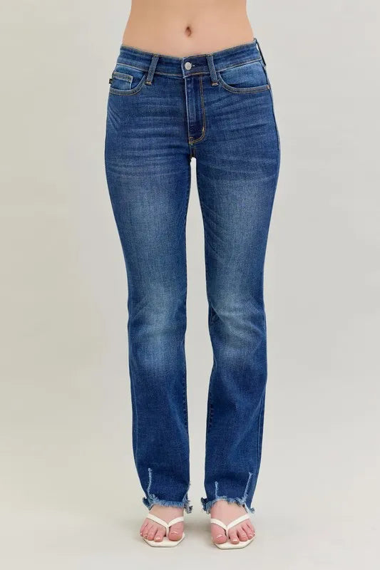 Judy Blue Mid-rise Non-distressed Hem Bootcut Jeans DK
