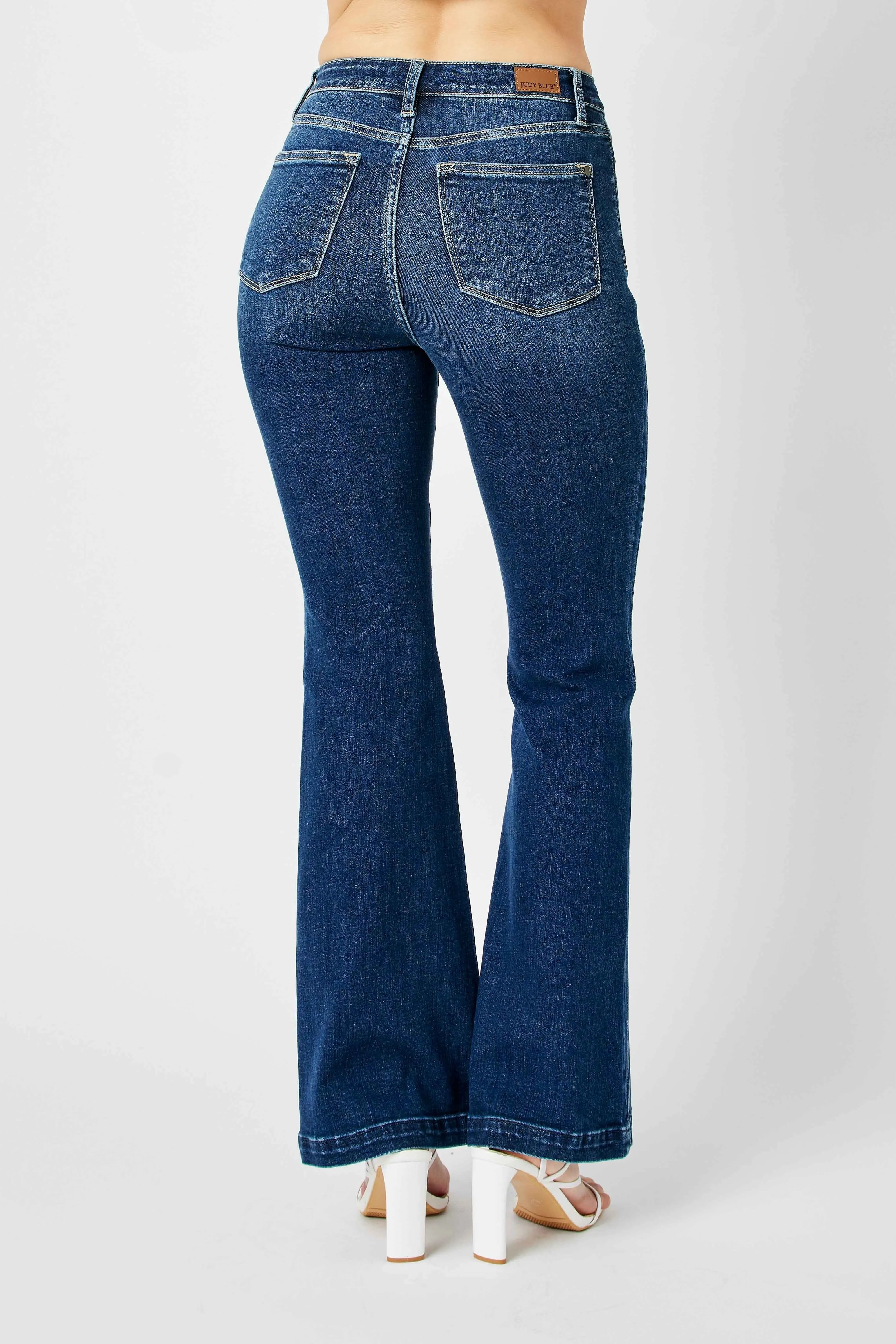 Judy Blue High Waisted Angled Side Seam Detail Flare Jeans