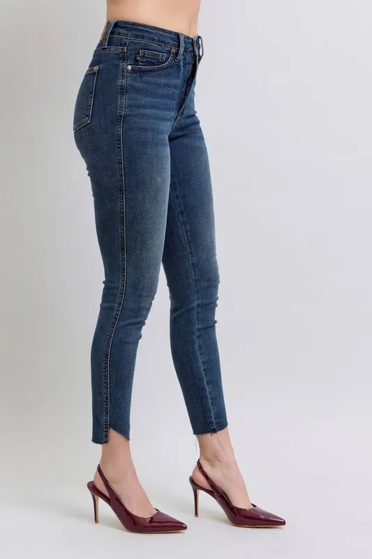 Judy Blue High Waist Tummy Control Step Hem Skinny Jeans
