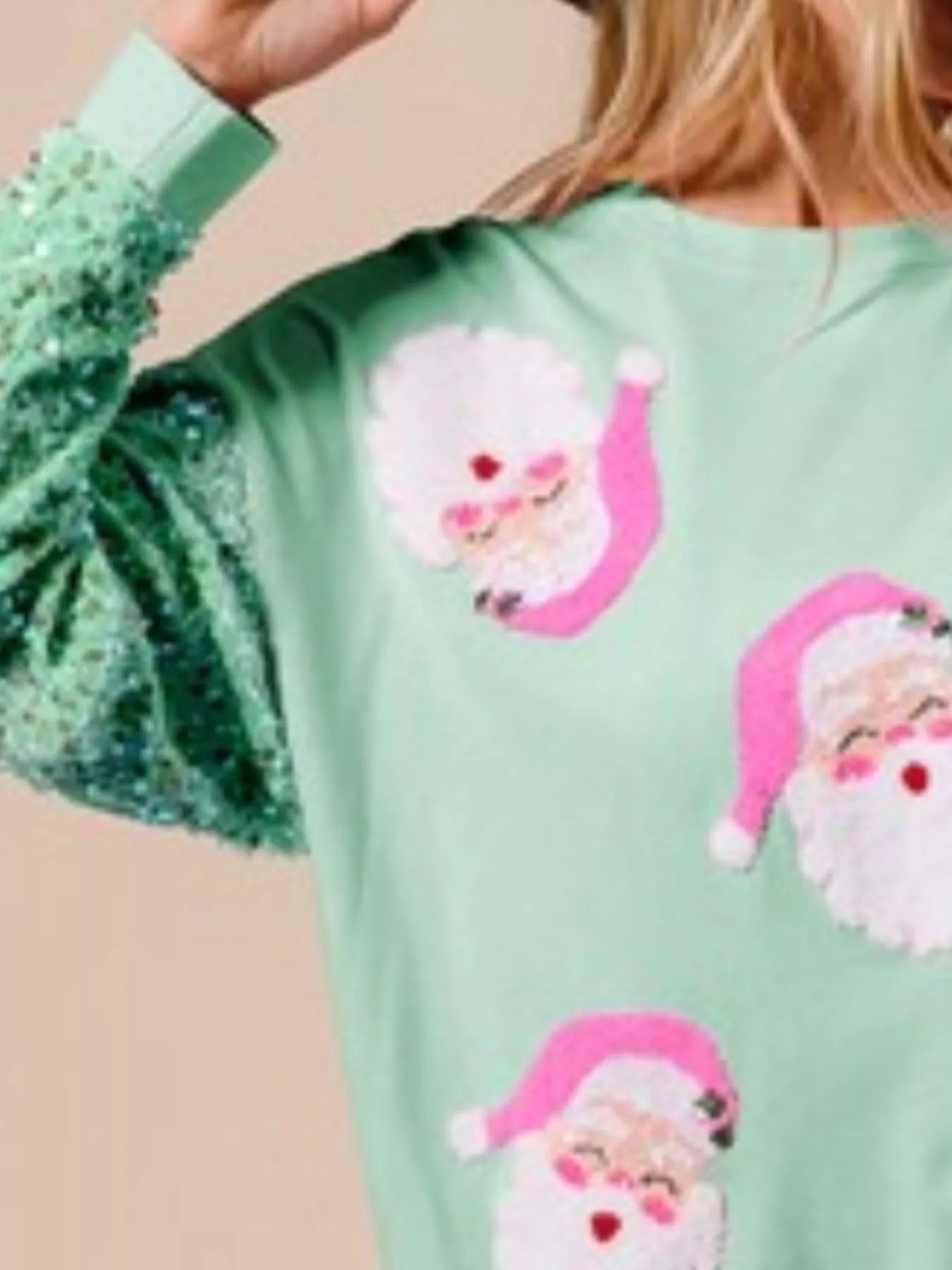 Preorder: Christmas Theme Sequin Long Sleeve Sweatshirt