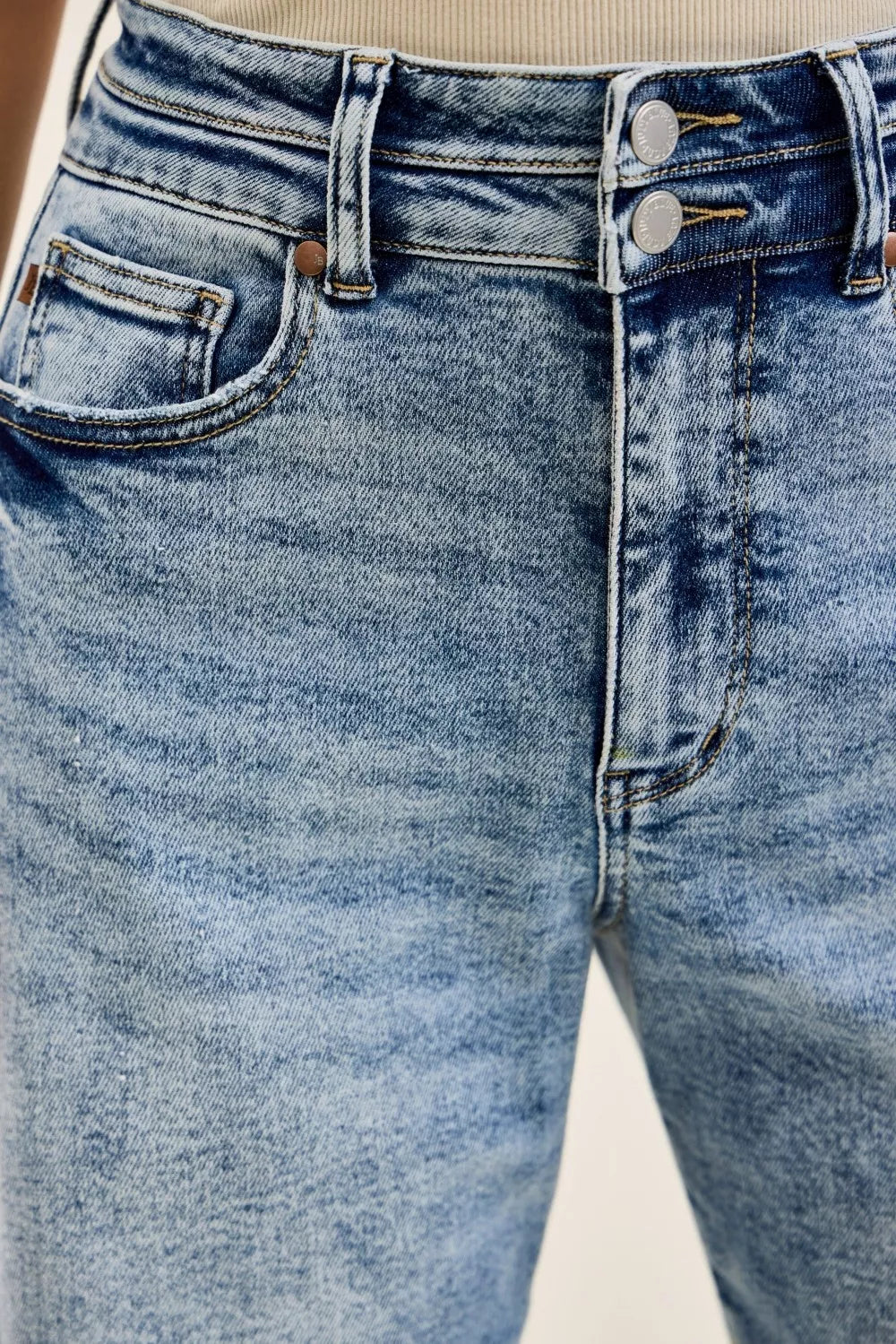 Judy Blue High Waist Marlow Arc Leg Jeans with Double Waistband