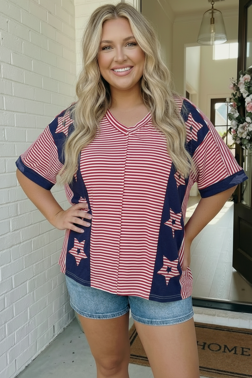 Haptics Stars and Stripes Forever Oversized Top