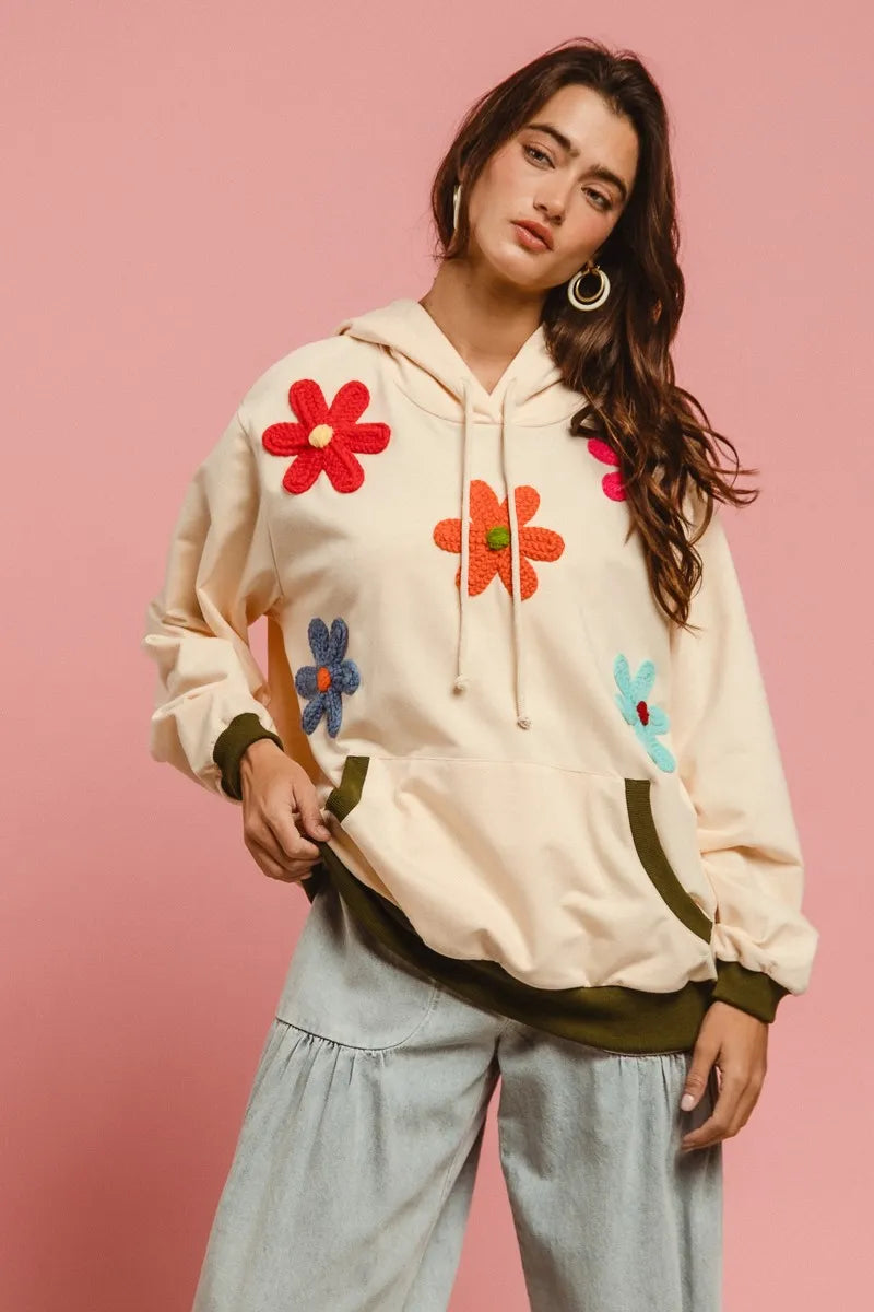 BiBi Patched Hoodie Top