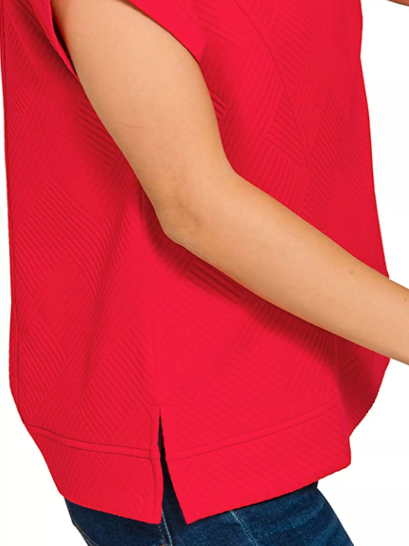 Zenana Ruby Textured Knit Jacquard Short Sleeve Top