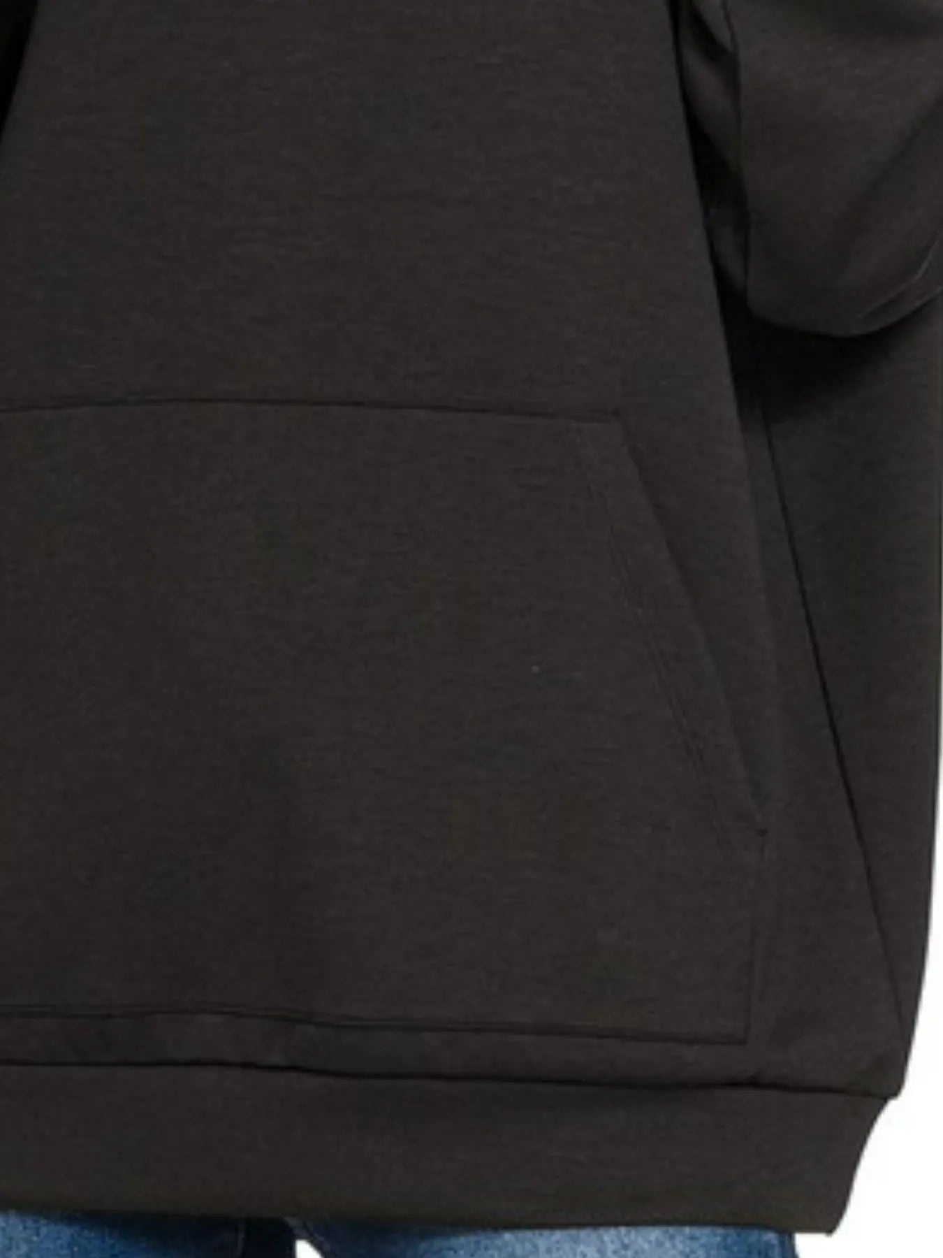 Zenana Black Oversized Scuba Hoodie with Kangaroo Pocket