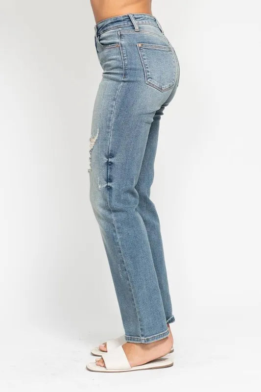Judy Blue High Waist Distressed Dad Jeans