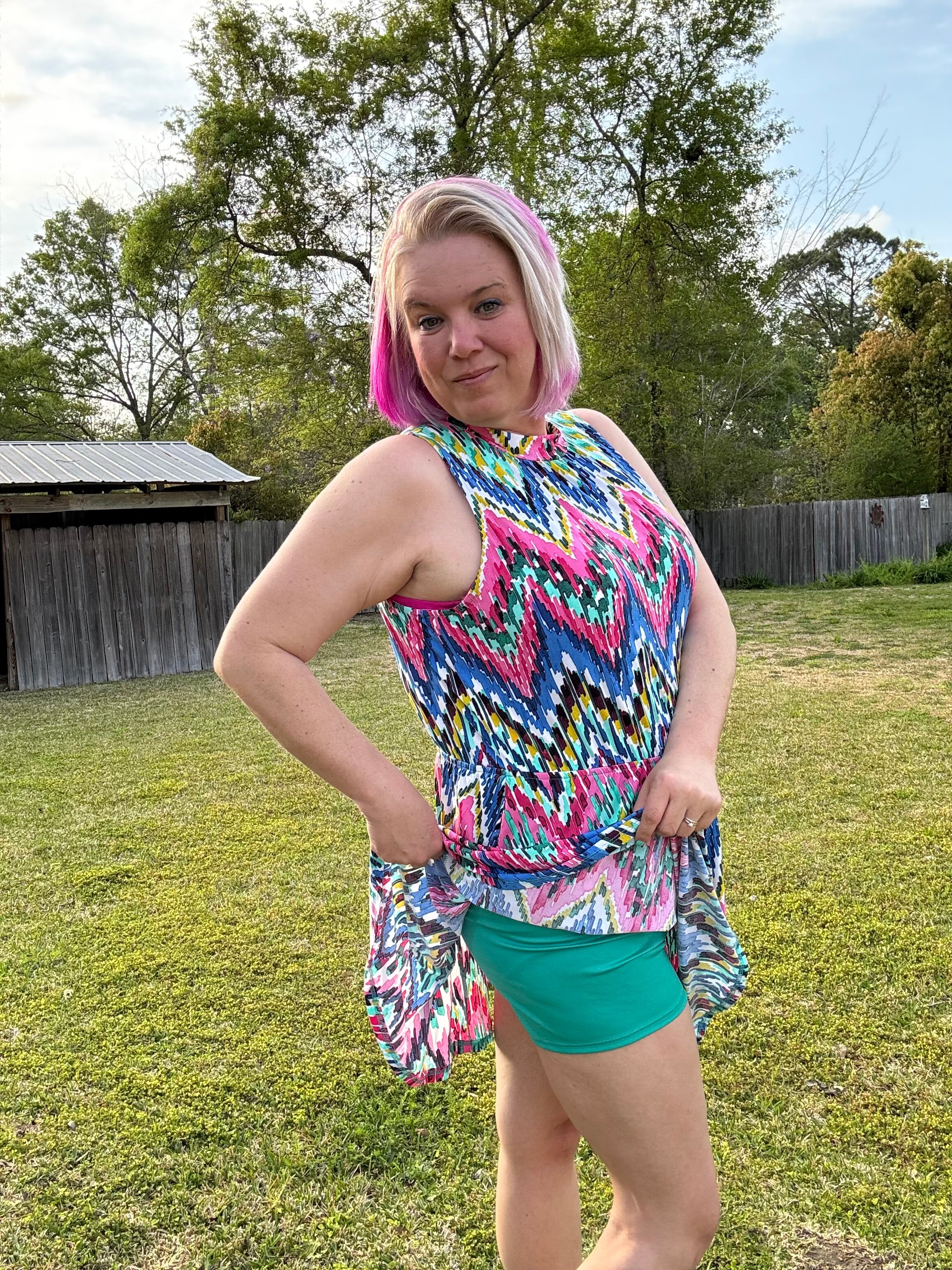 White Birch Chevy to the Levy Chevron Dress Dresses