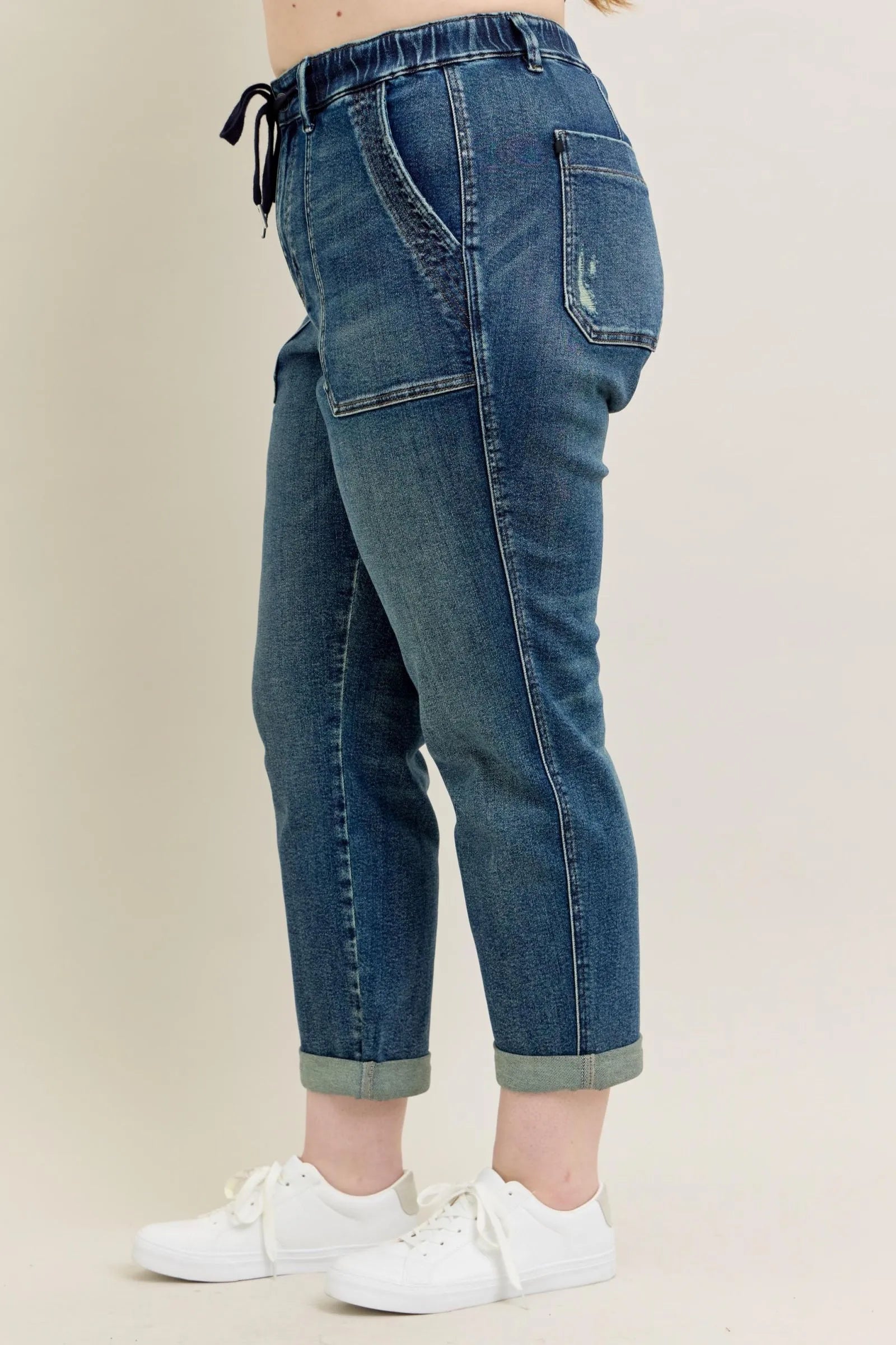Judy Blue High Waisted Vintage Wash Joggers w/ Drawstring