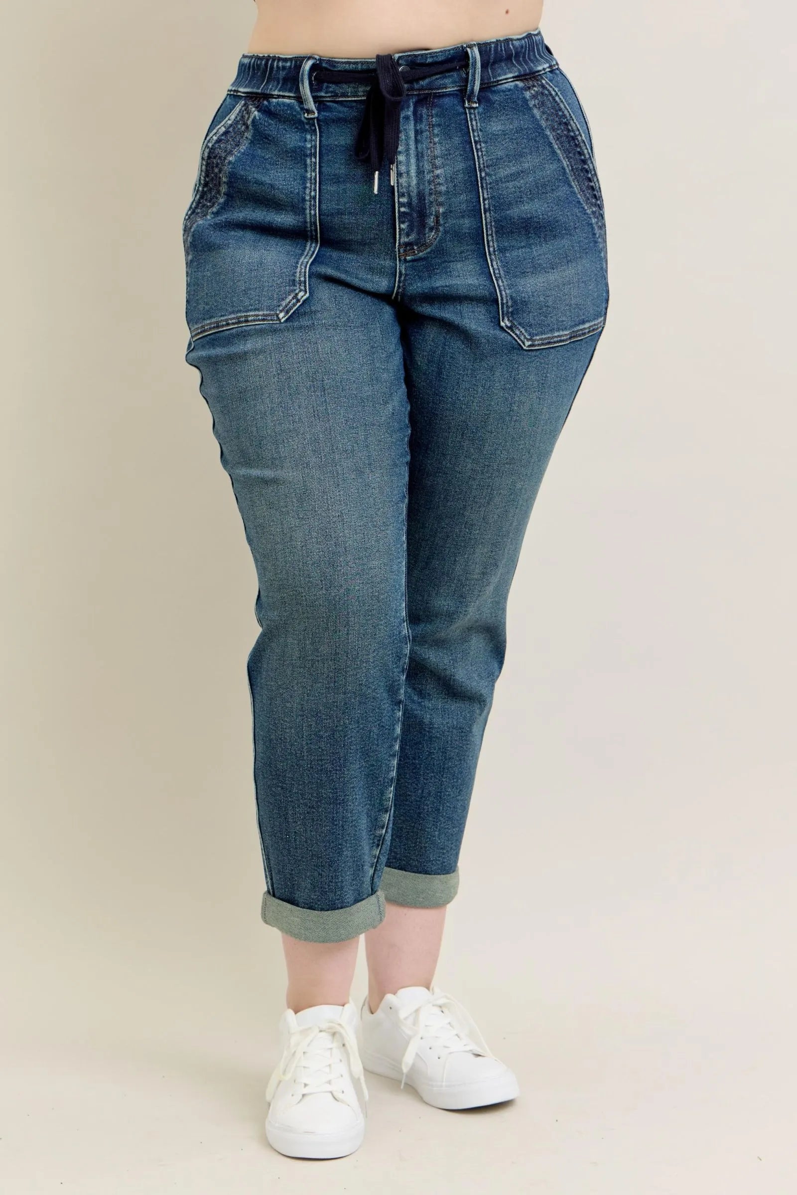 Judy Blue High Waisted Vintage Wash Joggers w/ Drawstring