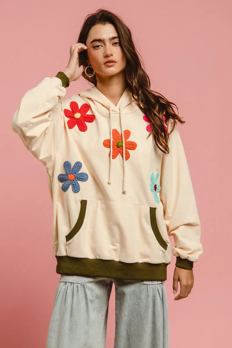 BiBi Patched Hoodie Top