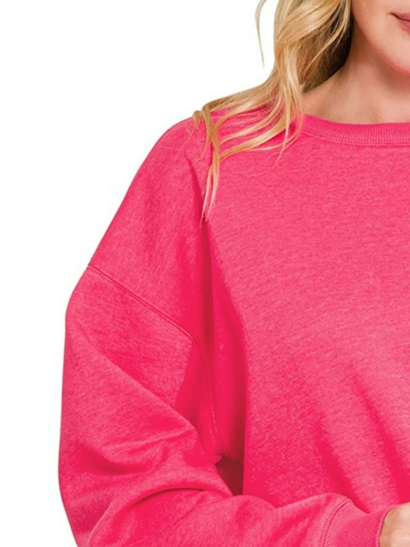 Zenana Fleece Crewneck Long Sleeve Sweatshirt