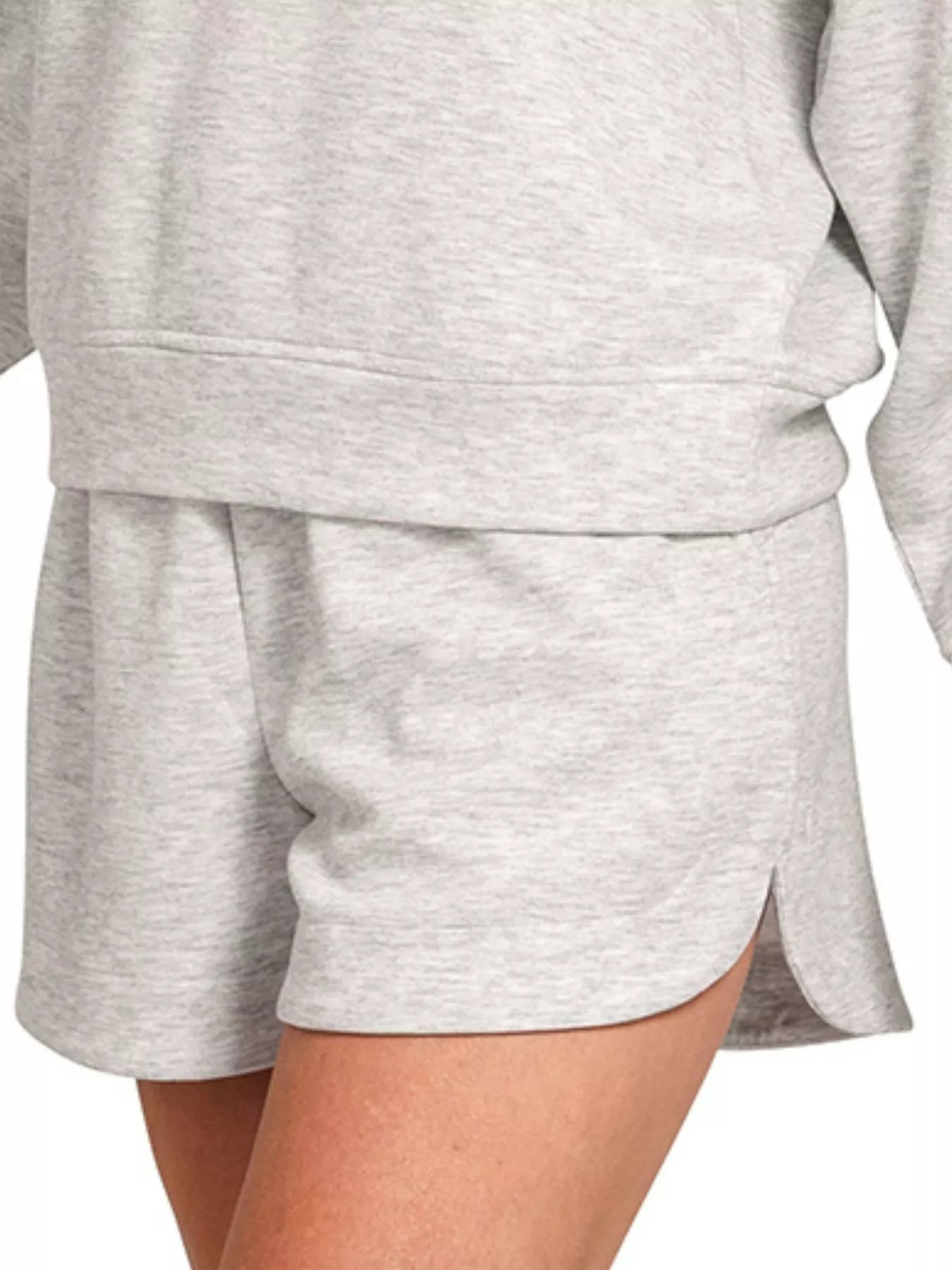 Zenana Heather Grey Scuba Long Sleeve Sweatshirt and Shorts Set