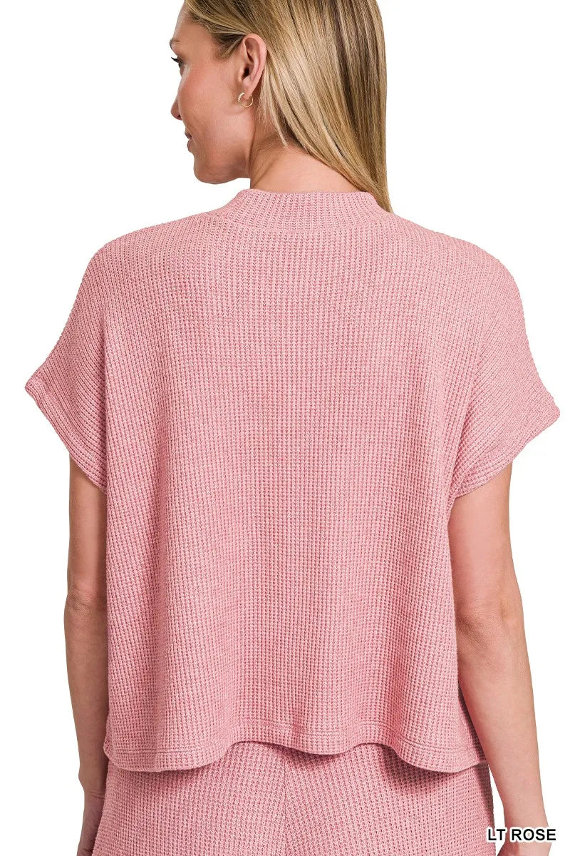 Zenana Classic Blue Sweater Boxy Top & Long Pants Set