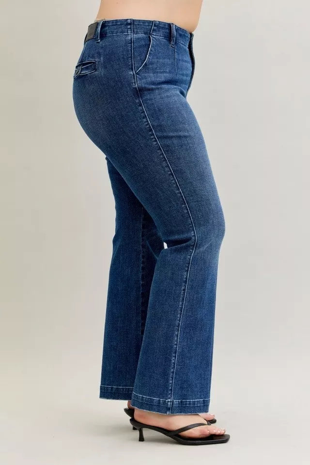 Judy Blue Dark Wash Mid Rise Bootcut Jeans with Welt Pockets