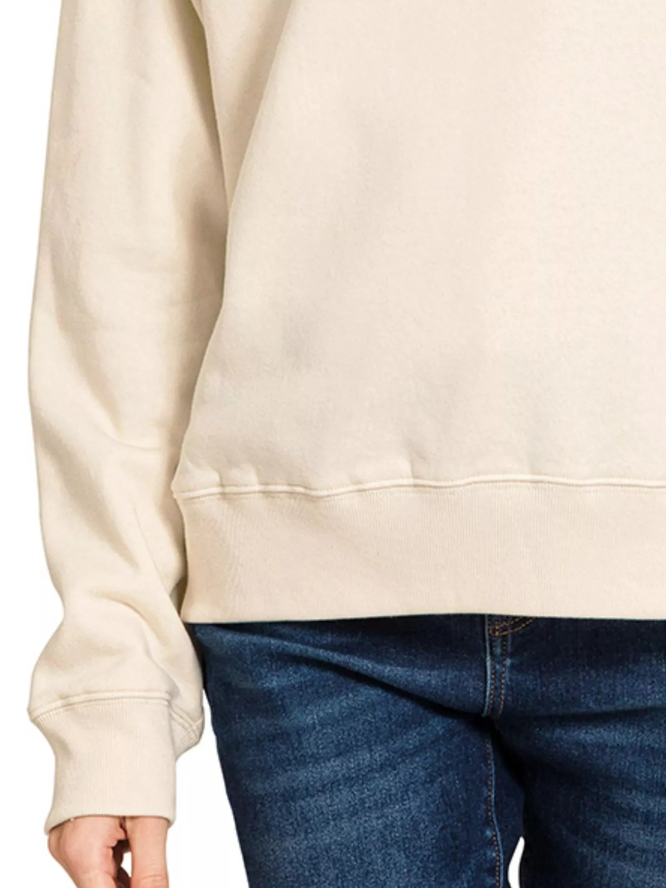 Zenana Sand Beige Fleece Half Zip Sweatshirt