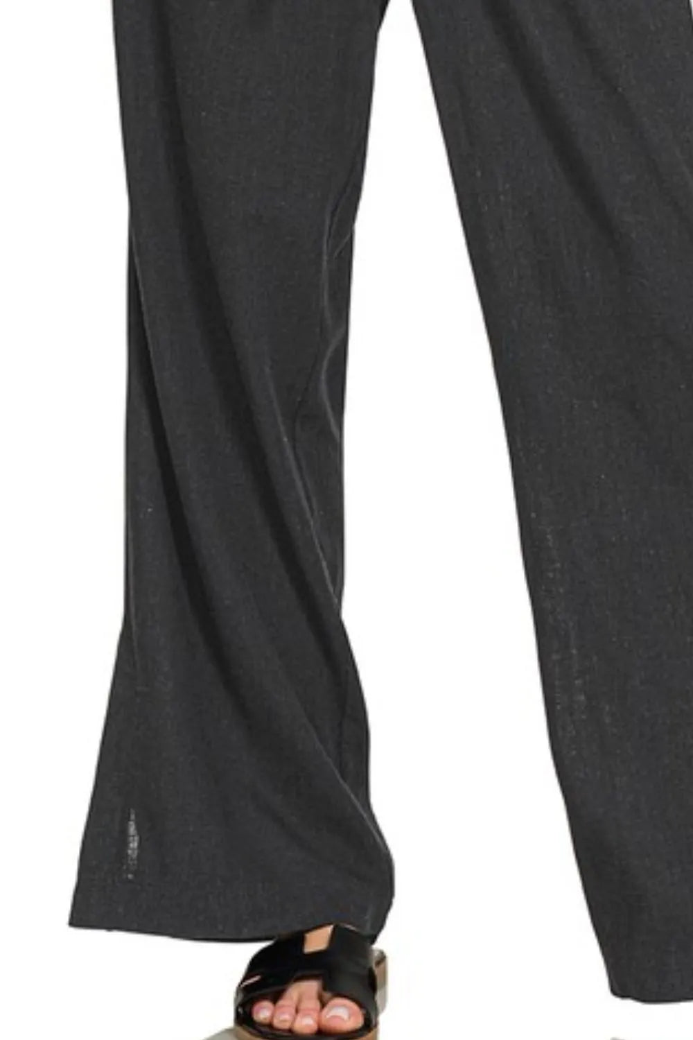 Zenana Black Linen Drawstring Pants