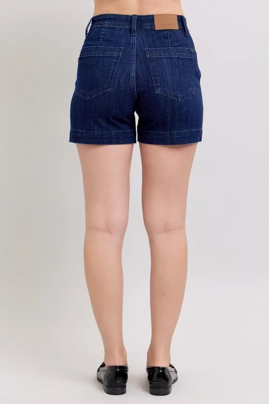 Judy Blue Dark Washed High Waist Denim Shorts