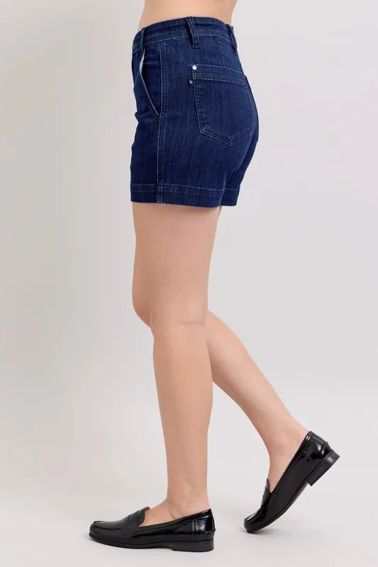 Judy Blue Dark Washed High Waist Denim Shorts