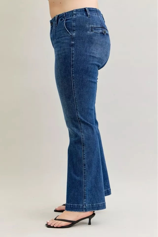 Judy Blue Dark Wash Mid Rise Bootcut Jeans with Welt Pockets