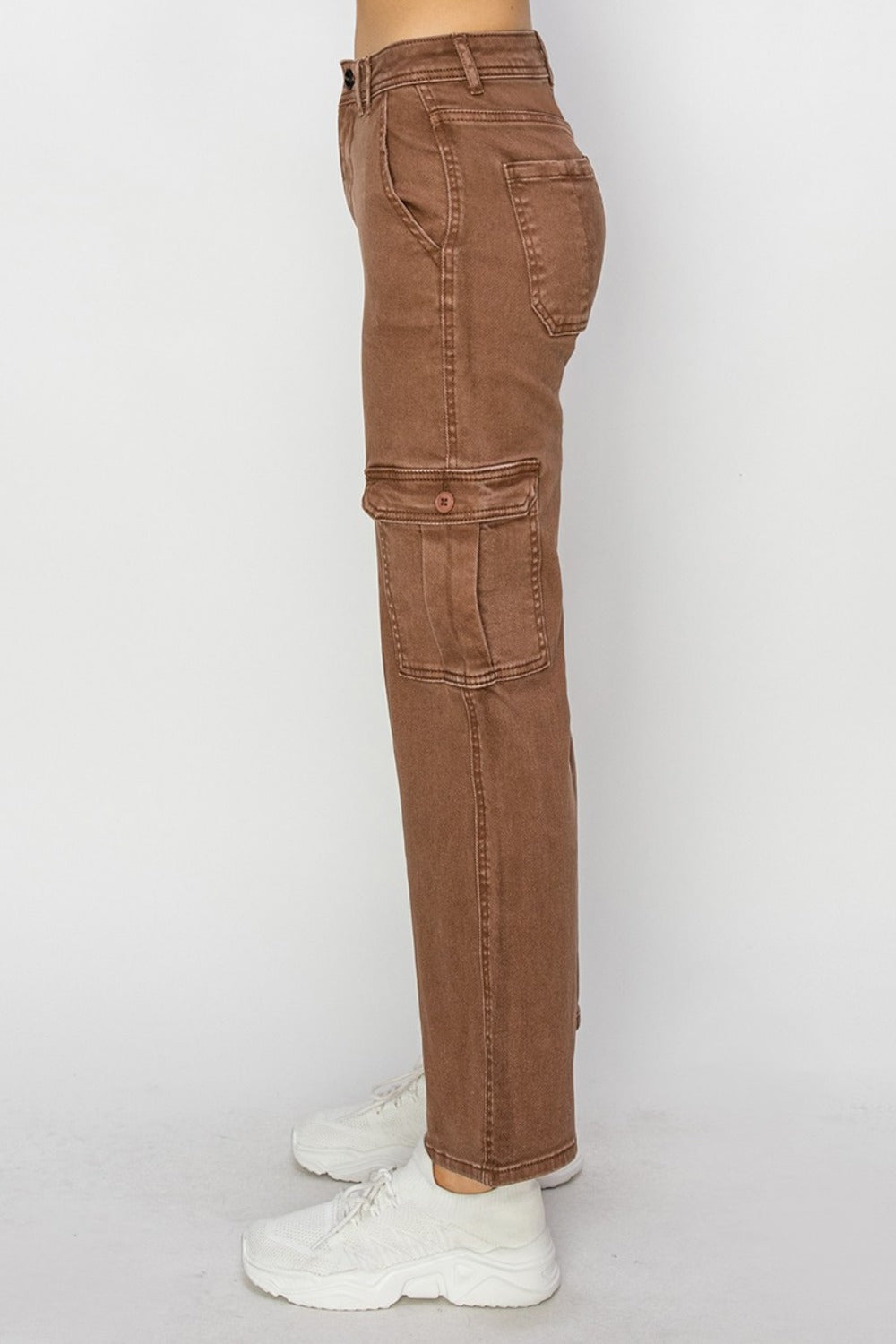 Risen Espresso High Rise Cargo Jeans Jeans