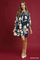 Umgee Midnight Mix Floral High-Low Babydoll Dress