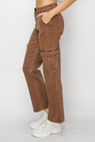 Risen Espresso High Rise Cargo Jeans Jeans